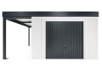 GARDEON® Gartenhaus mit sicherer Garagentür von Hörmann und überdachtem Bereich